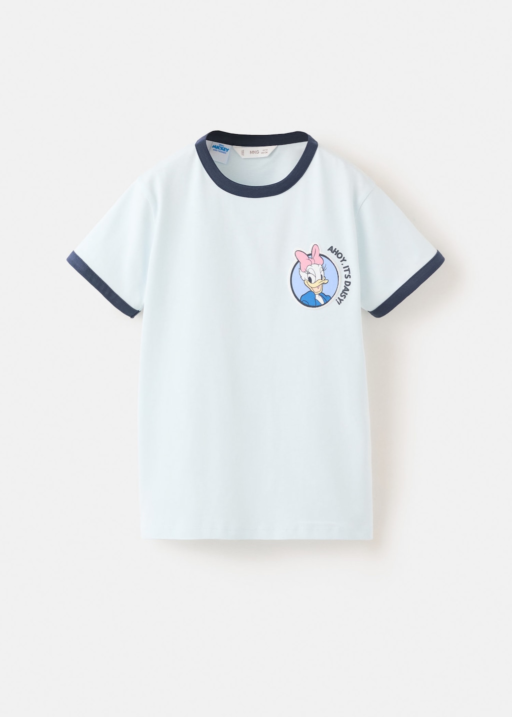 Mango Kids' Daisy Printed T-shirt Sky Blue In White