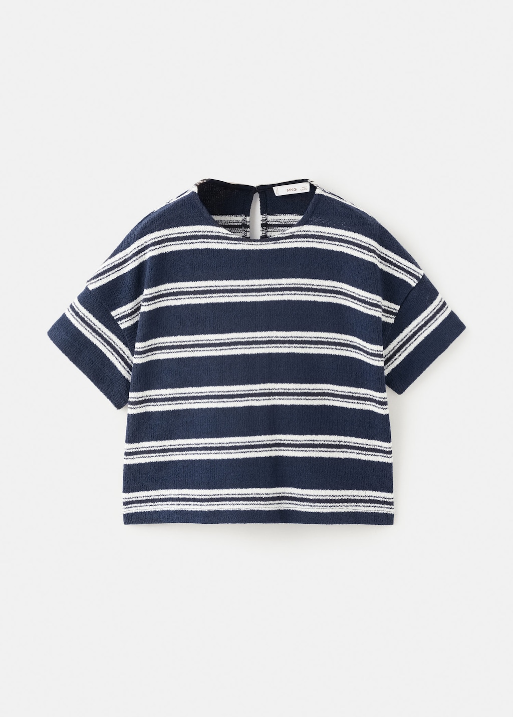 Mango Kids' Striped Jersey T-shirt Navy In Blue