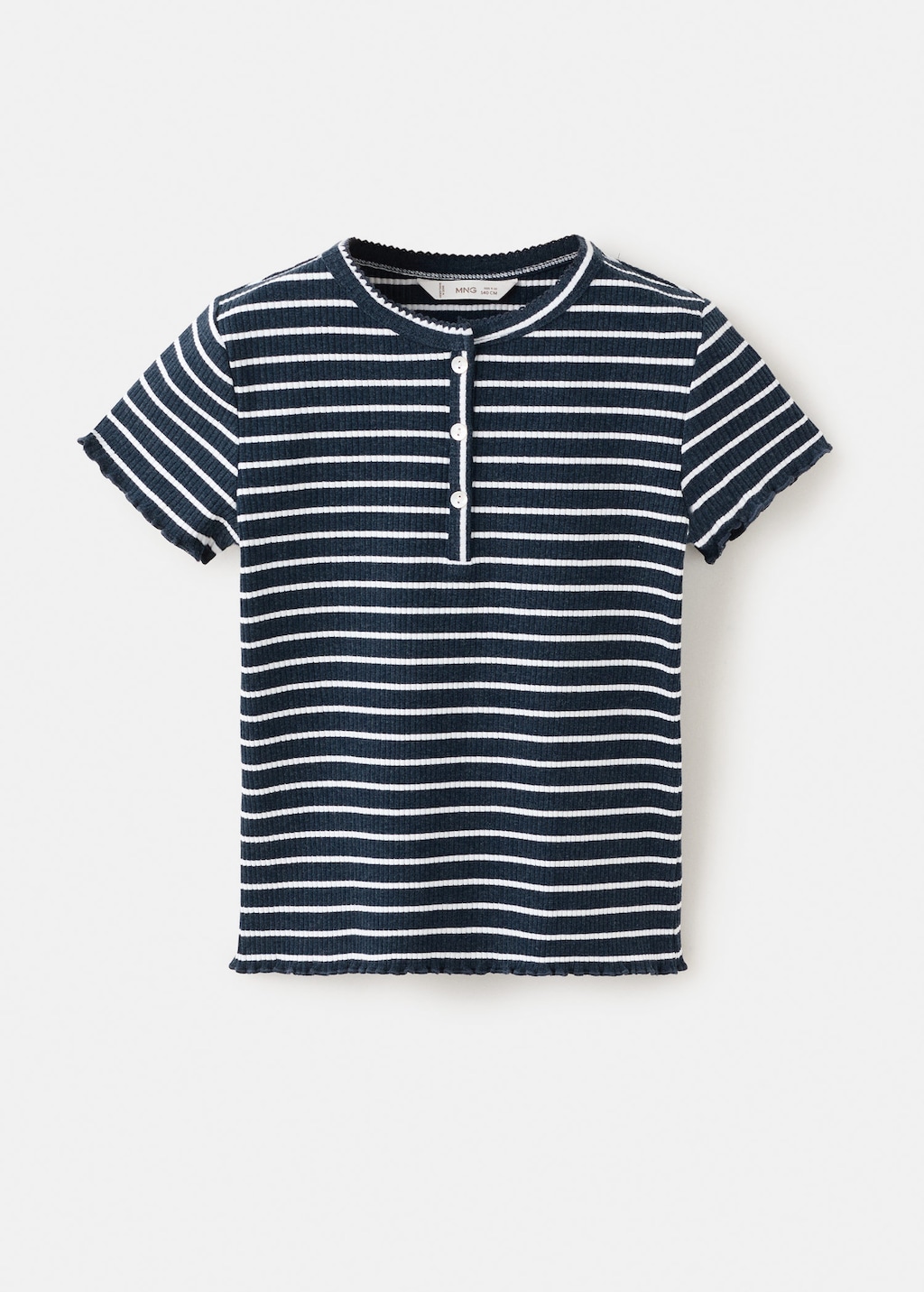 Mango Kids' Striped Jersey T-shirt Navy In Multi