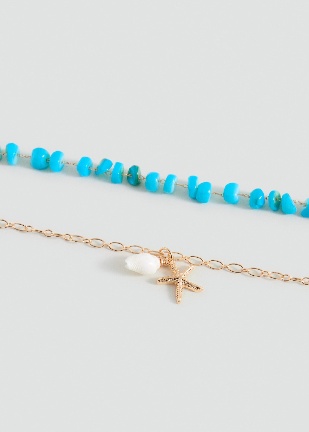 Mango 2 Pack Of Necklaces Blue