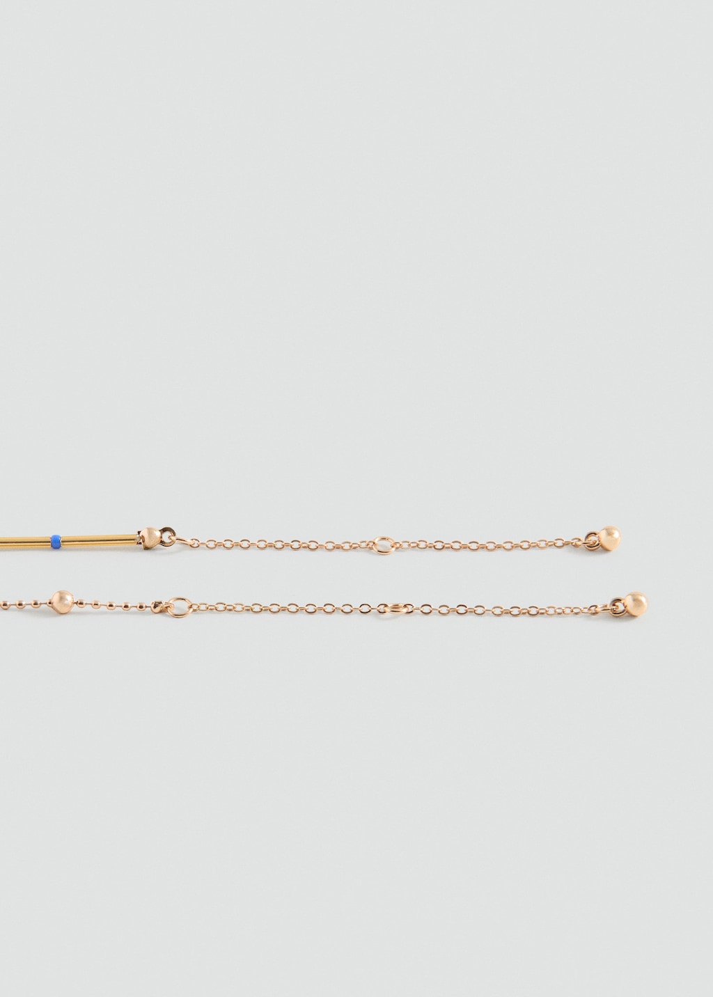 Mango 2 Pack Of Necklaces Blue In Gold