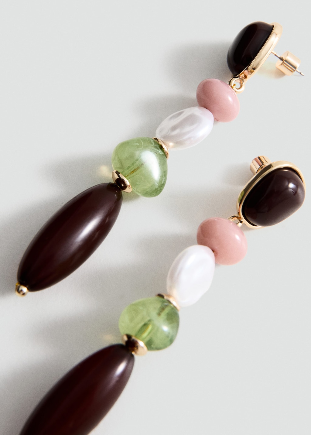 Mango Boucles D'oreilles Pendantes Combinées Marron - Femme - Taille Unique -  In Multi