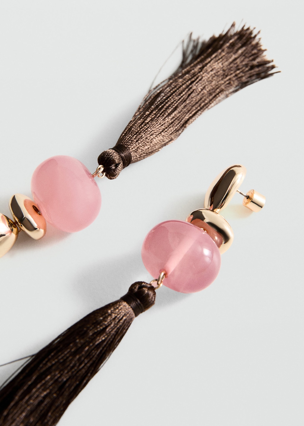 Mango Boucles D'oreilles Pendantes Pompons Marron - Femme - Taille Unique -  In Brown