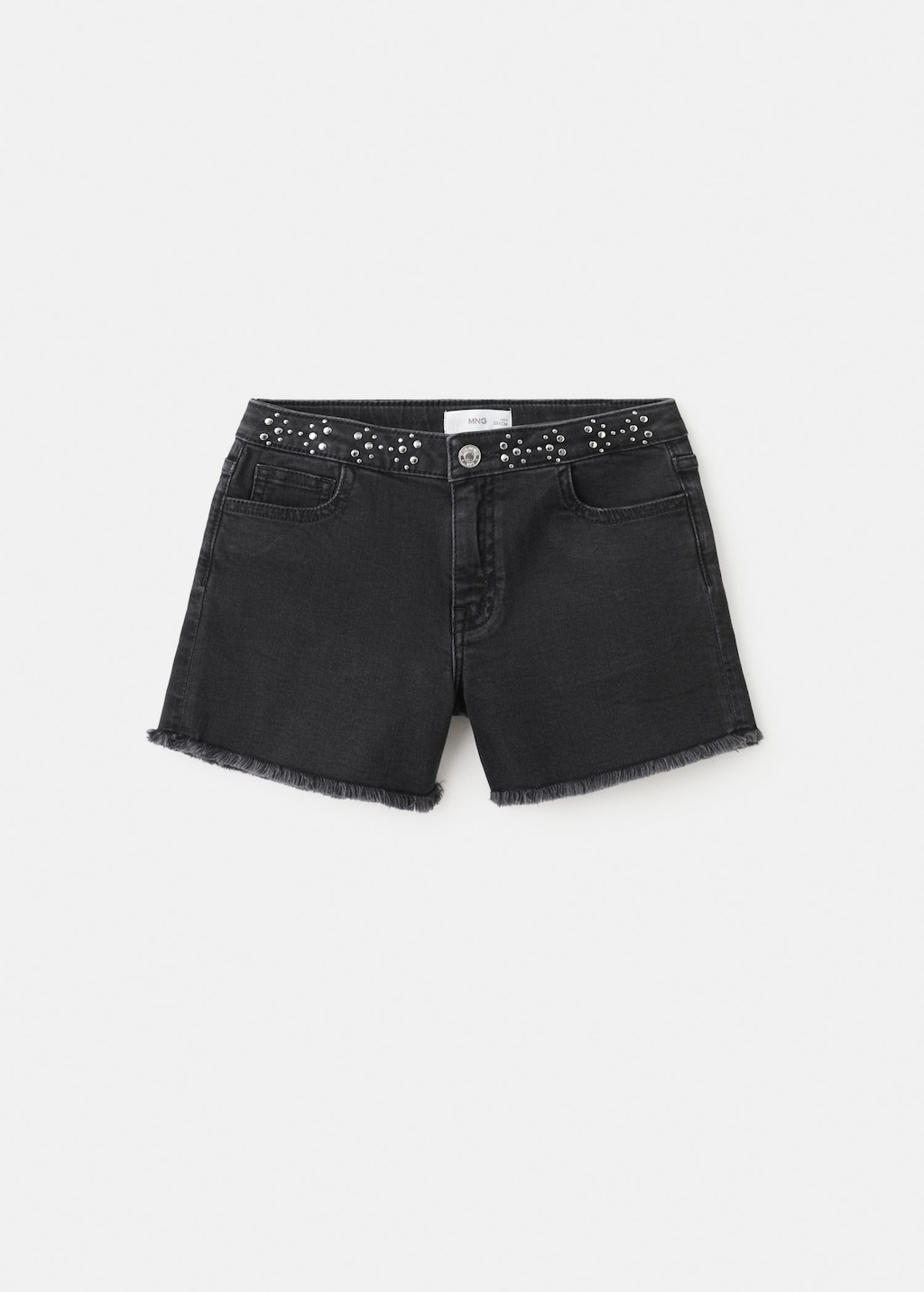 Mango Short En Jean À Clous Black Denim - Enfants - 10 -  Kids In Multi