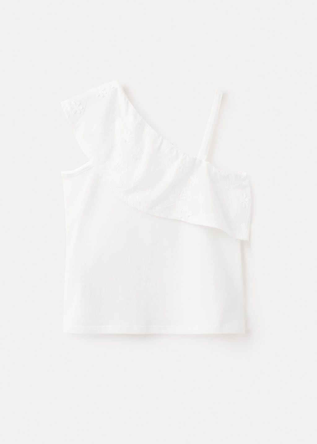 Mango T-shirt Asymétrique Brodé Blanc Cassé - Enfants - 13-14 Ans -  Kids In White