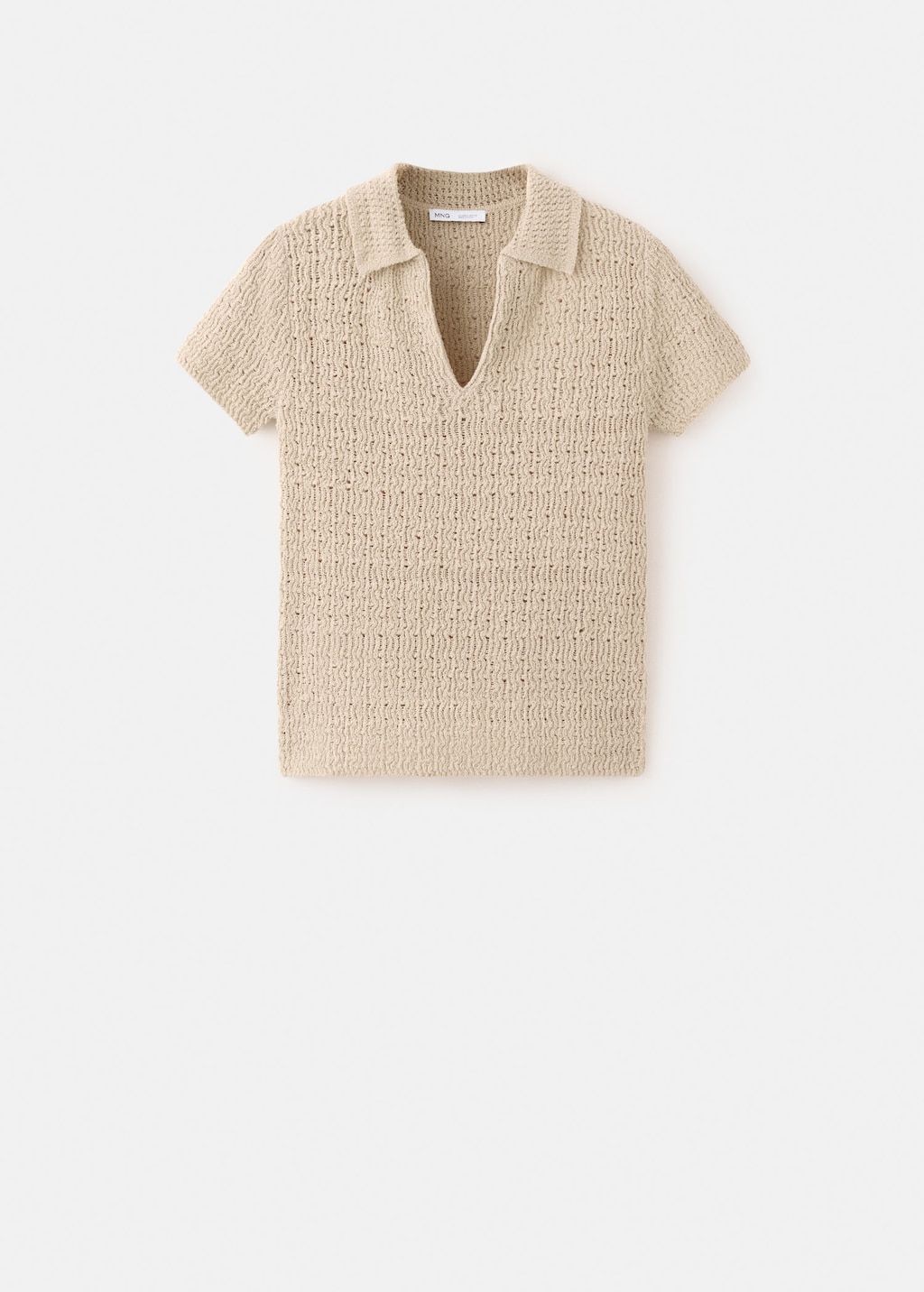 Mango Pull-over Maille Col Polo Sable - Femme - 3xl -  In Neutral