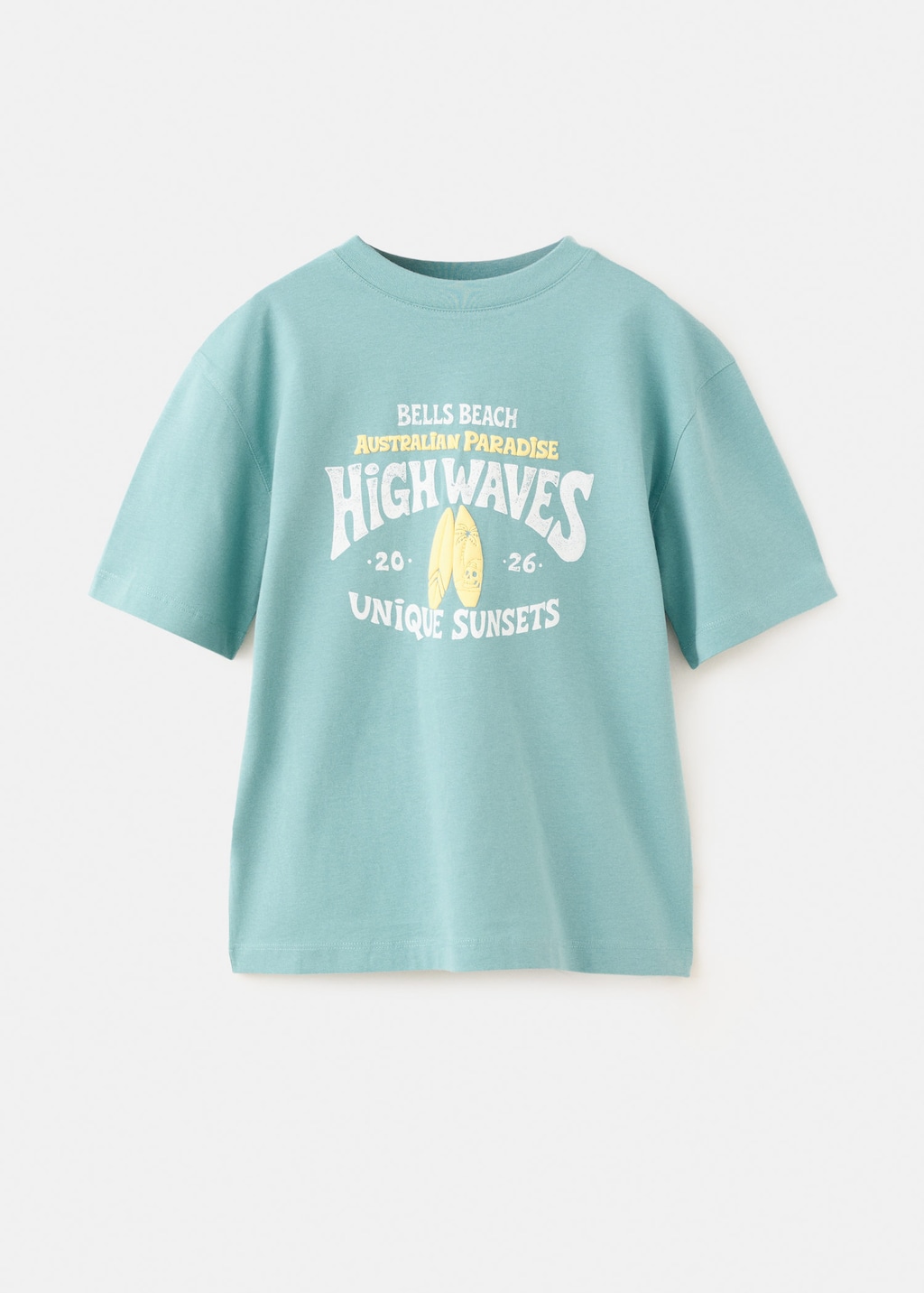 Mango T-shirt En Coton Imprimé Vert D´eau - Enfants - 9-10 Ans -  Kids In Multi