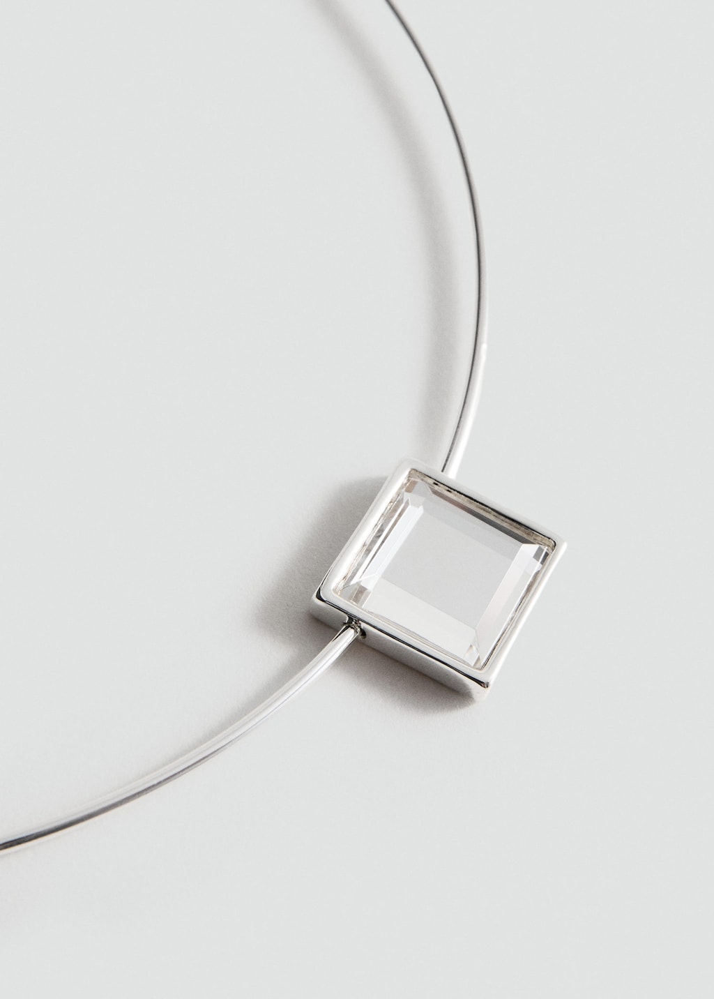 Mango Col Rigide Avec Perles En Cristal Argent - Femme - Taille Unique -  In Metallic