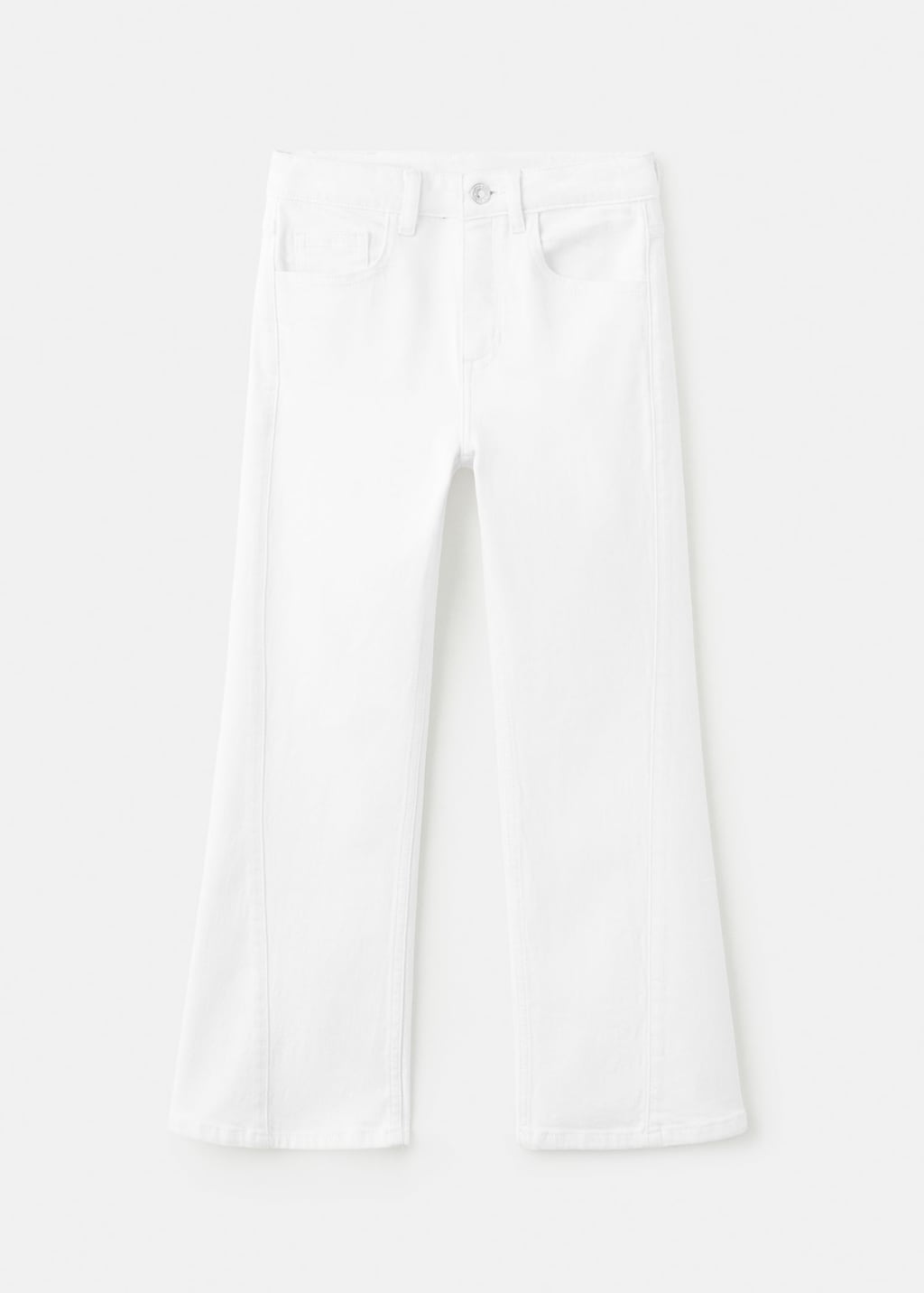 Mango Kids' Decorative Seam Flared Jeans White