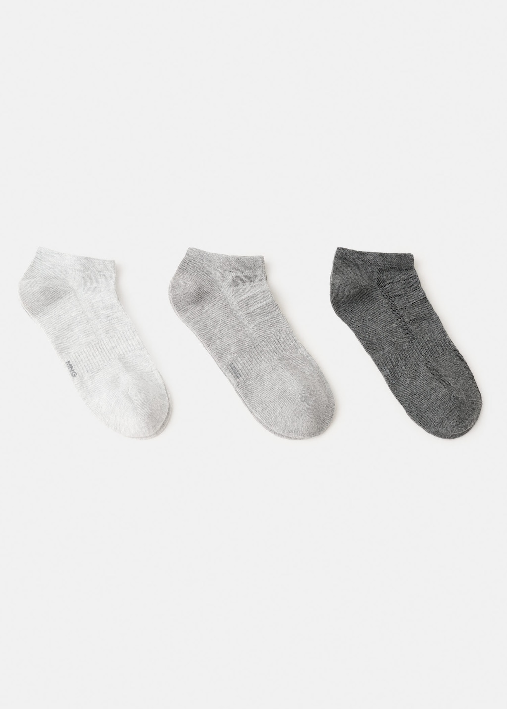 Mango Man Pack Of 3 Cotton Socks In Gray