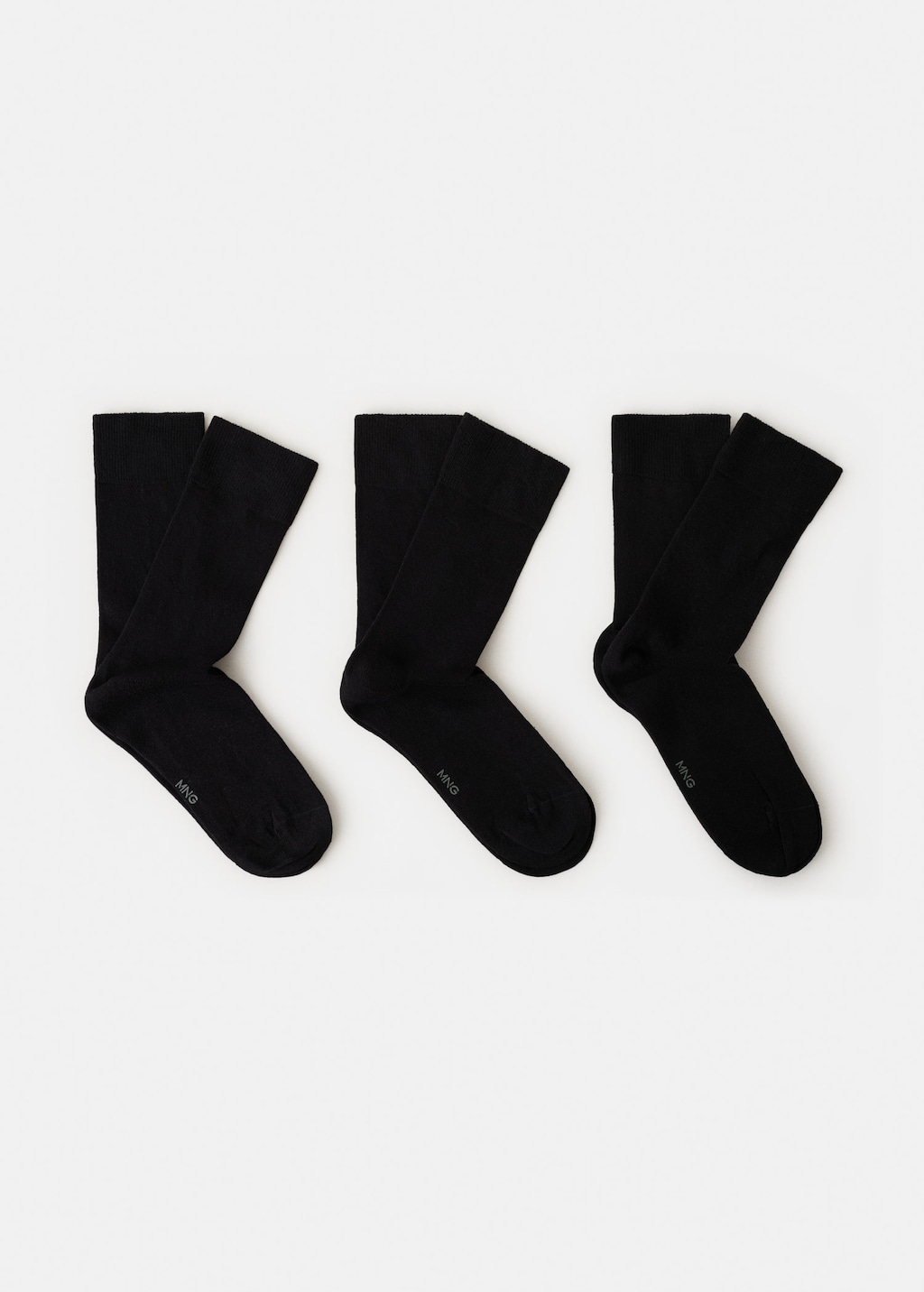 Mango Man Pack Of 3 Cotton Socks In Black