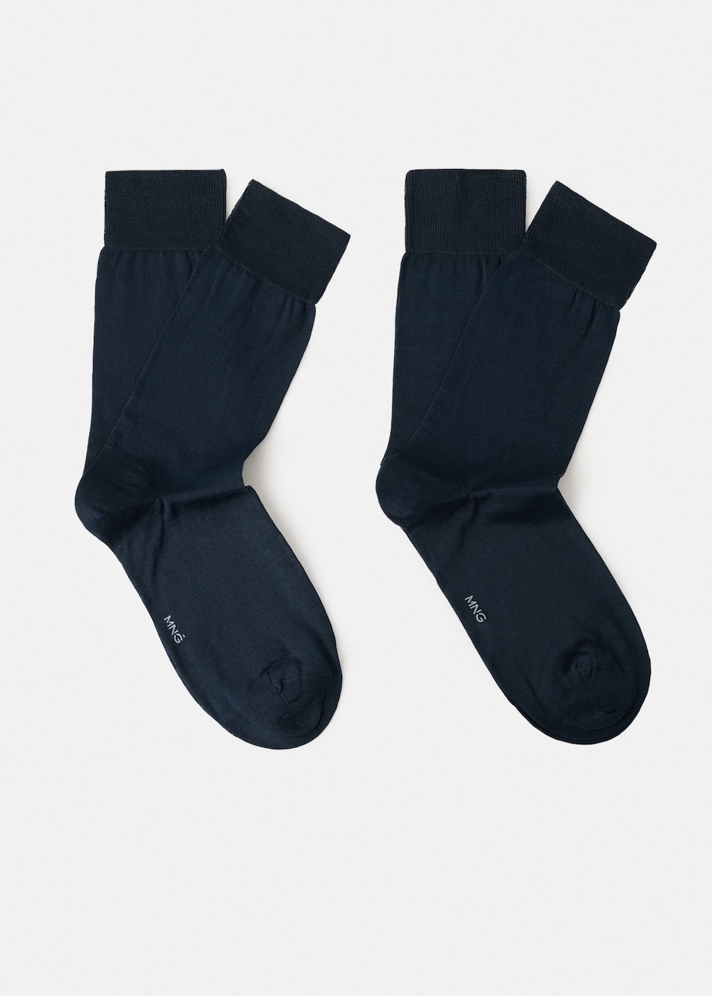 Mango Man Pack Of 2 Long Cotton Socks In Blue