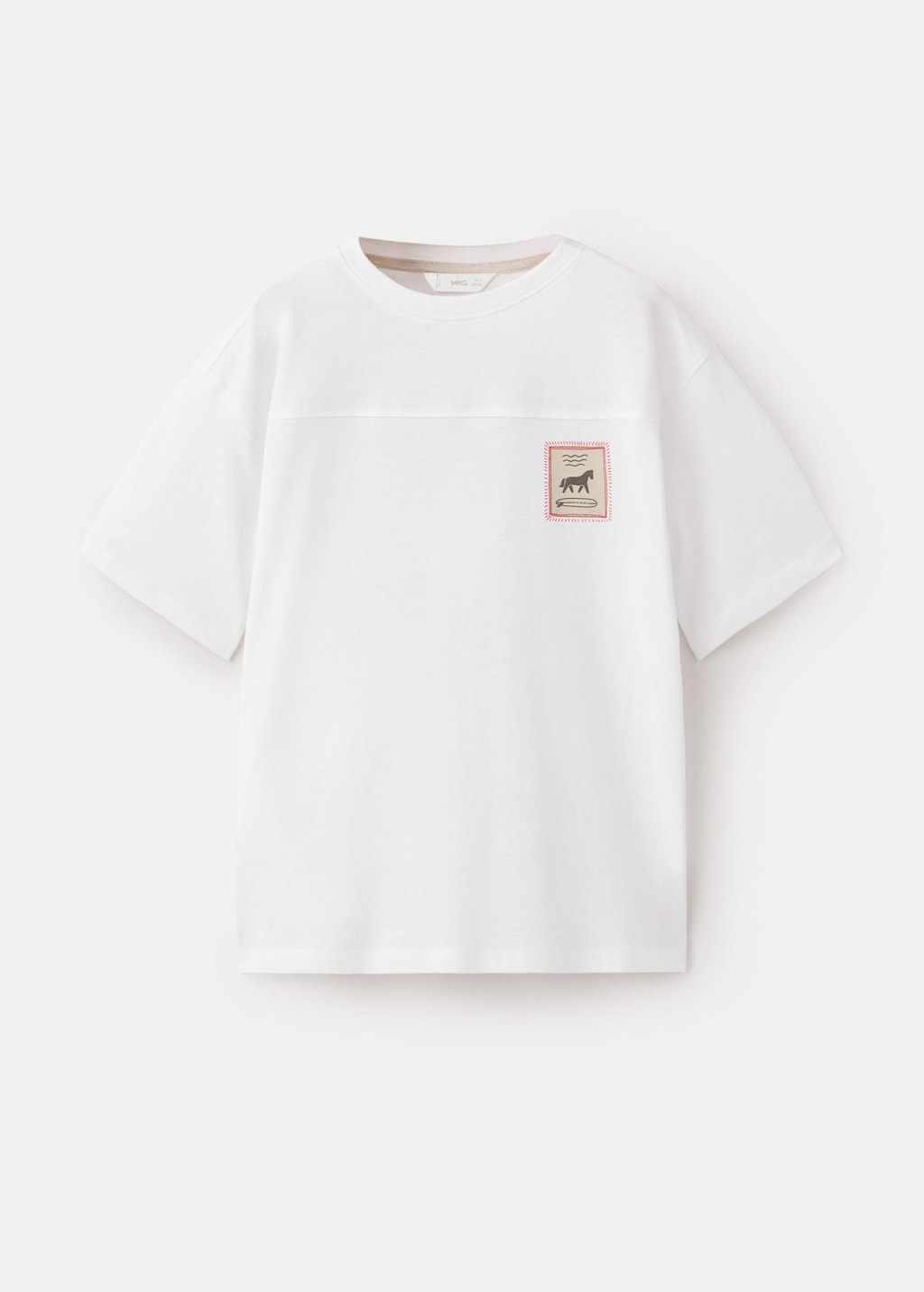 Mango Kids' Printed Cotton-blend T-shirt White