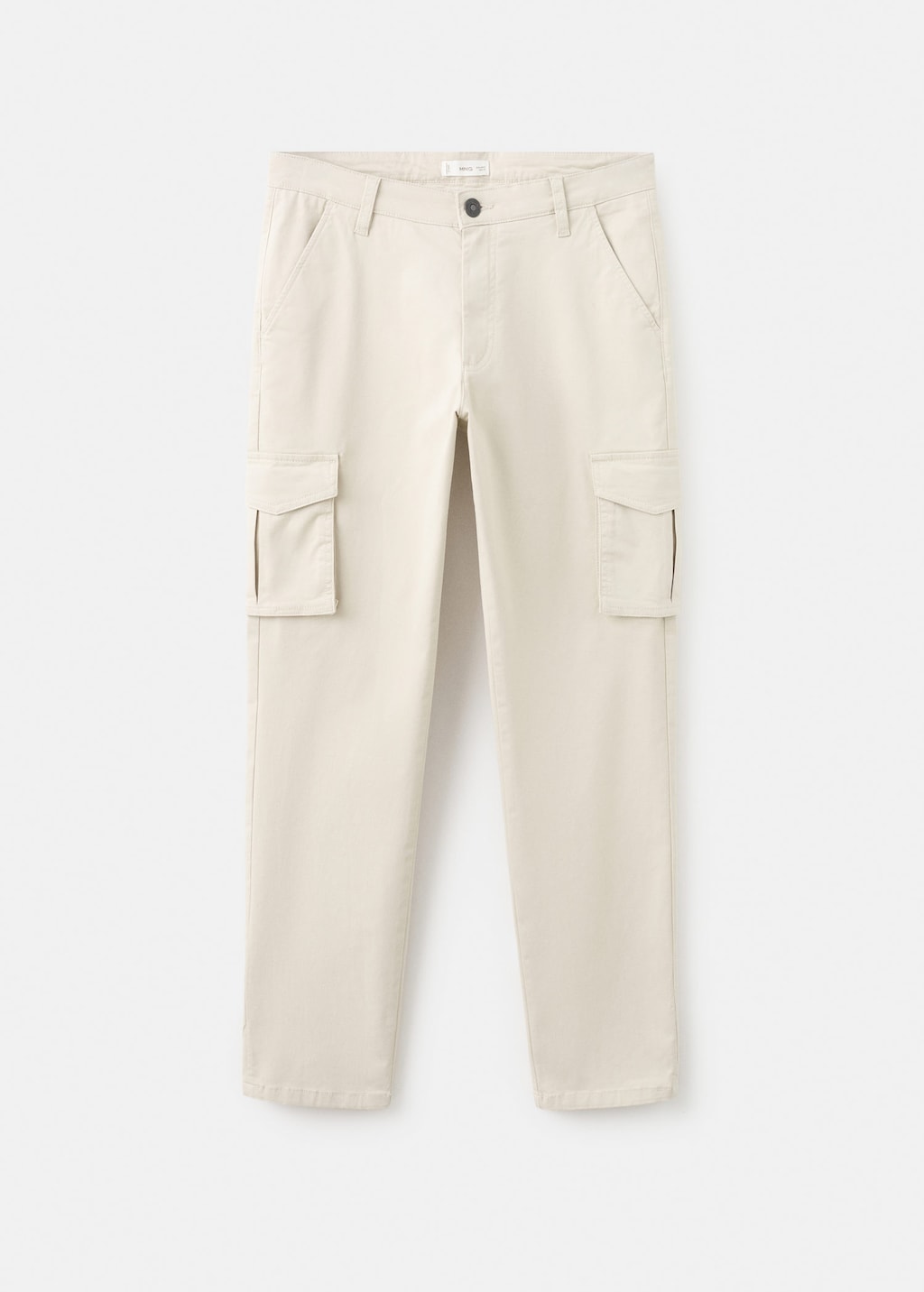 Mango Teen Straight Cargo Trousers Ice Grey In Gray