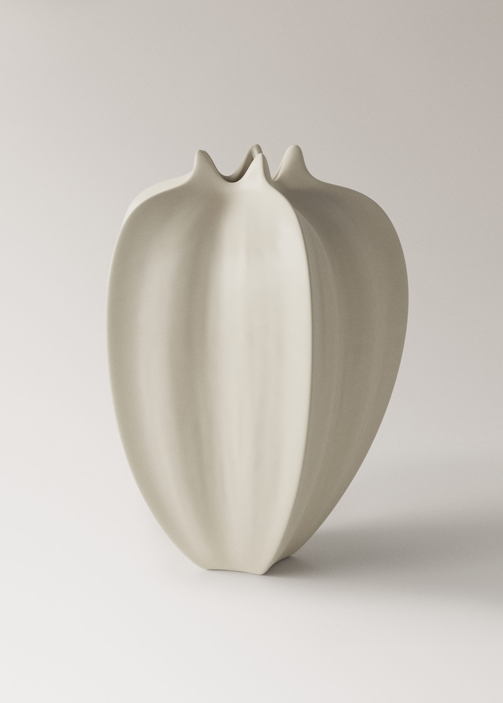 Mango Tall Earthenware Flower Vase Off White