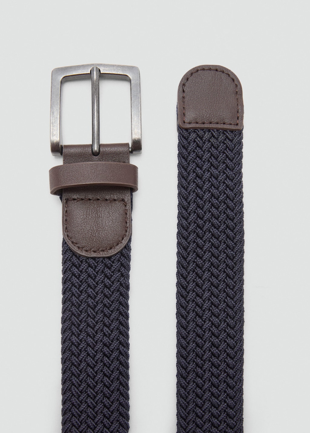 Mango Teen Braided Belt Blue In Brown