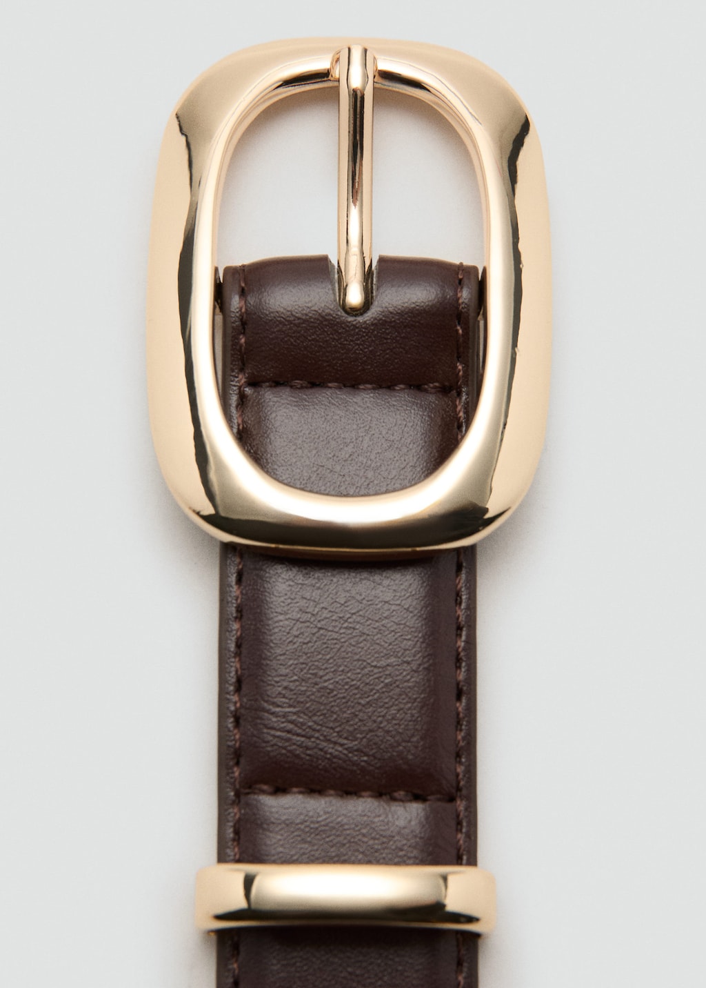 Mango Square Buckle Belt Chocolate In Brown