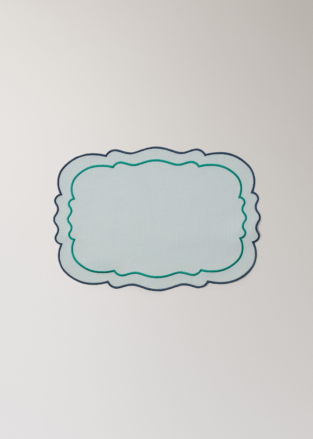 Mango Home Resin Cotton Tablecloth Waves Blue