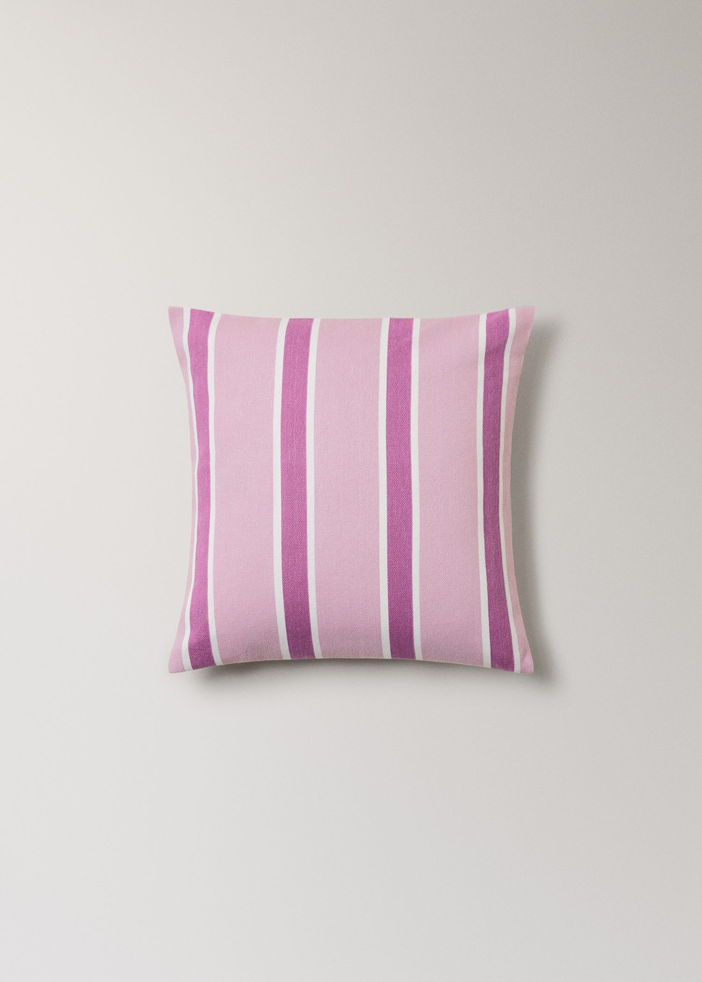 Mango Cotton Cushion Cover With Printed Stripes 45x45 Cm Pastel Pink In Purple