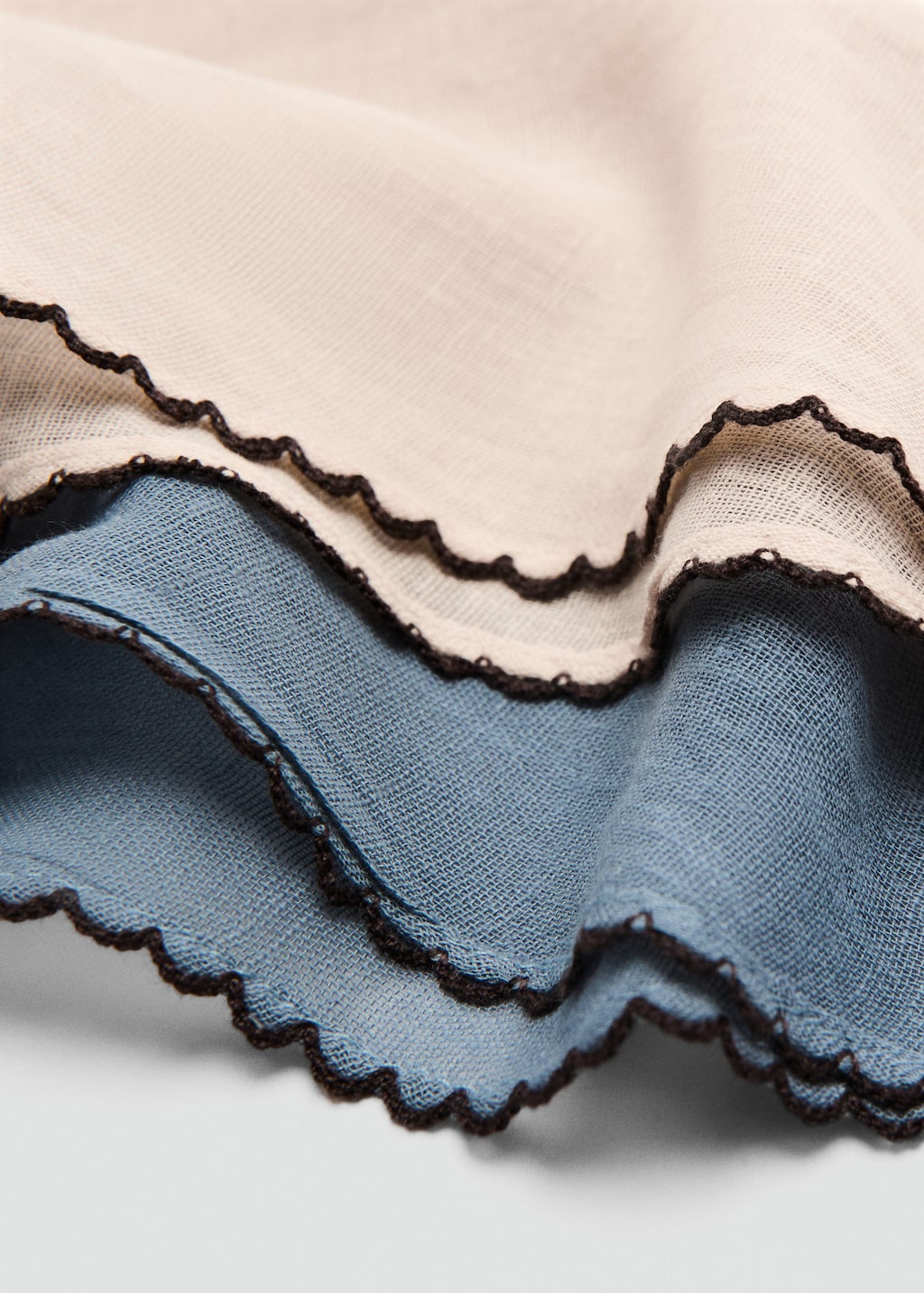 Mango Set Of 2 Combined Scarves Blue