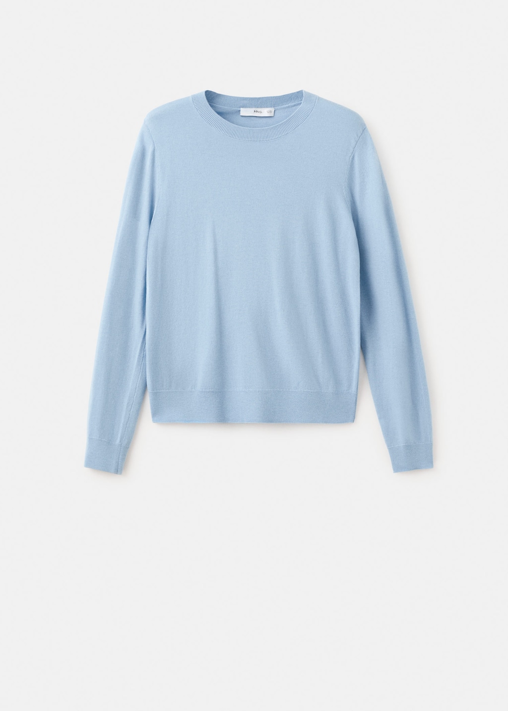 Mango Round-neck Knitted Sweater Sky Blue