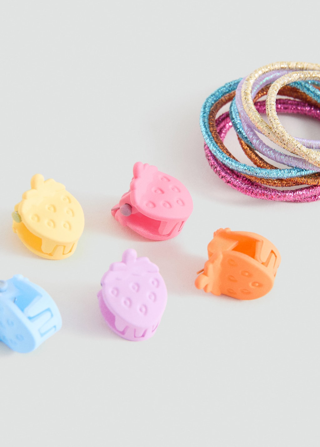 Mango Kids' Pack Of Hair Bands And Clips Pink In Multi