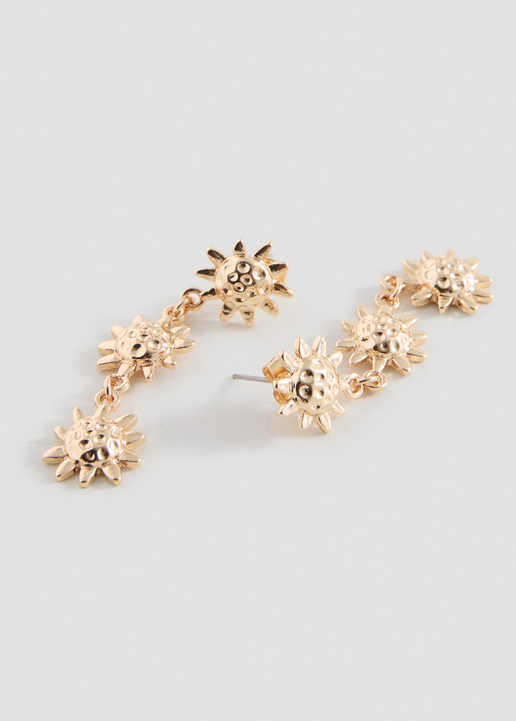 Mango Long Sun Earrings Gold