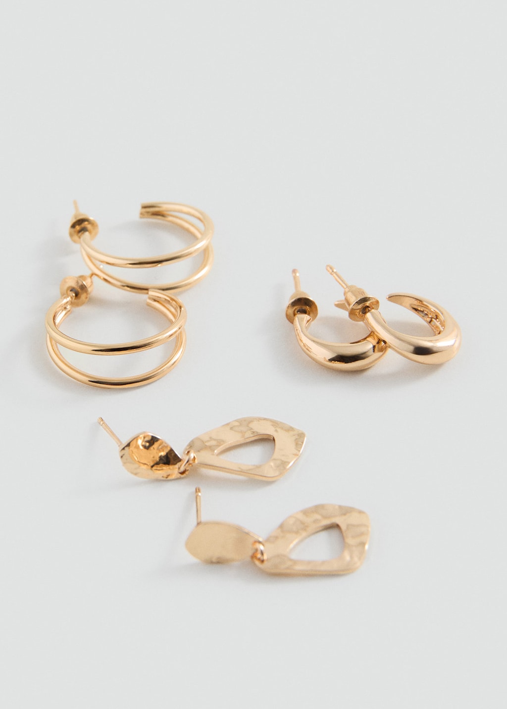 Mango Pack Of 3 Combined Earrings Gold