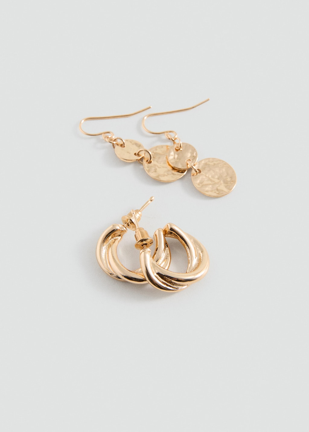Mango Pack Of 2 Mixed Earrings Gold