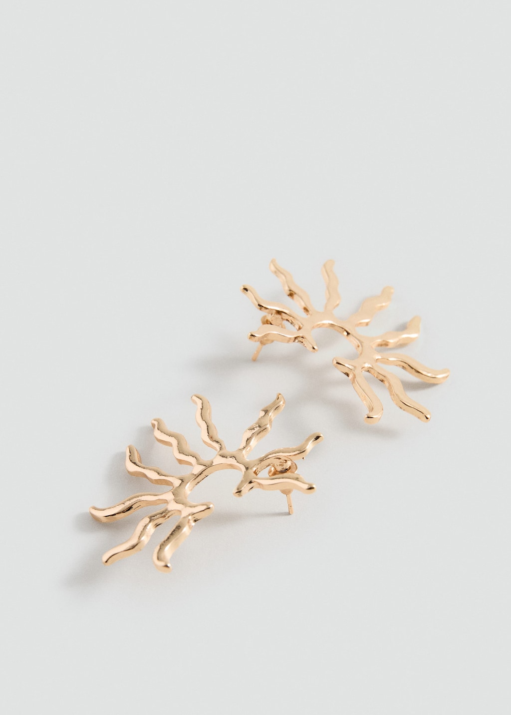 Mango Sun Design Earrings Gold