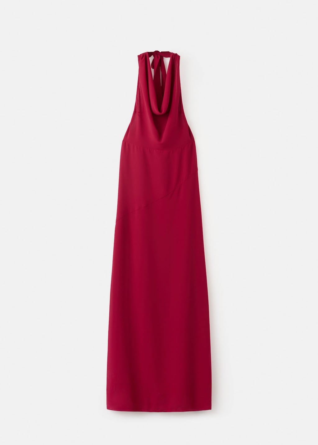 Mango Halter-neck Open-back Dress Red