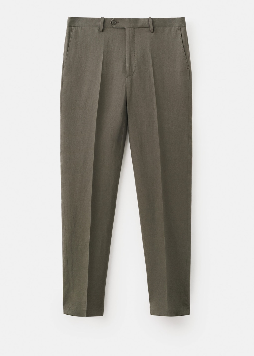 Mango Trousers Amalfi Khaki In Brown