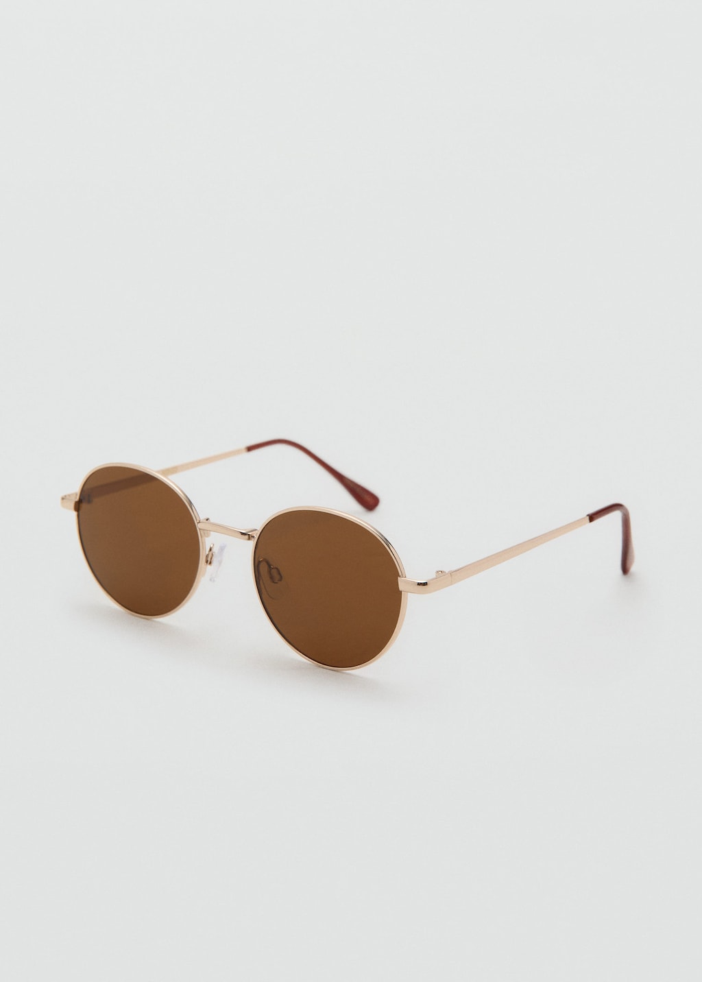 Mango Lunettes De Soleil Monture Métallique Ronde Or - Femme - Taille Unique -  In Brown