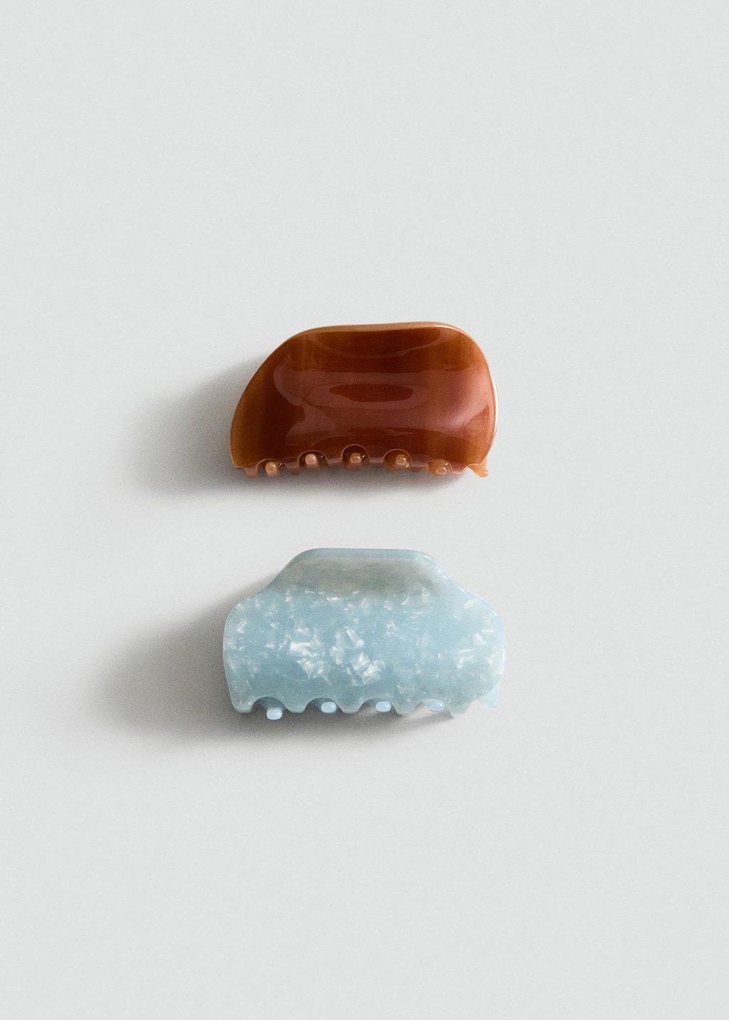 Mango Lot De Pinces À Cheveux Effet Nacré Bleu Ciel - Femme - Taille Unique -  In Brown