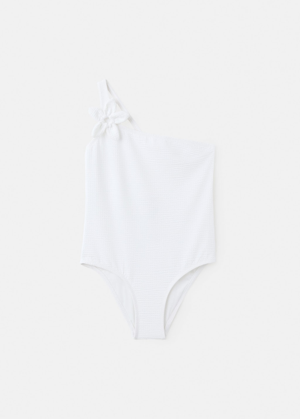 Mango Maillot De Bain Asymétrique À Fleurs En Relief Blanc - Enfants - 7-8 Ans -  Kids In White