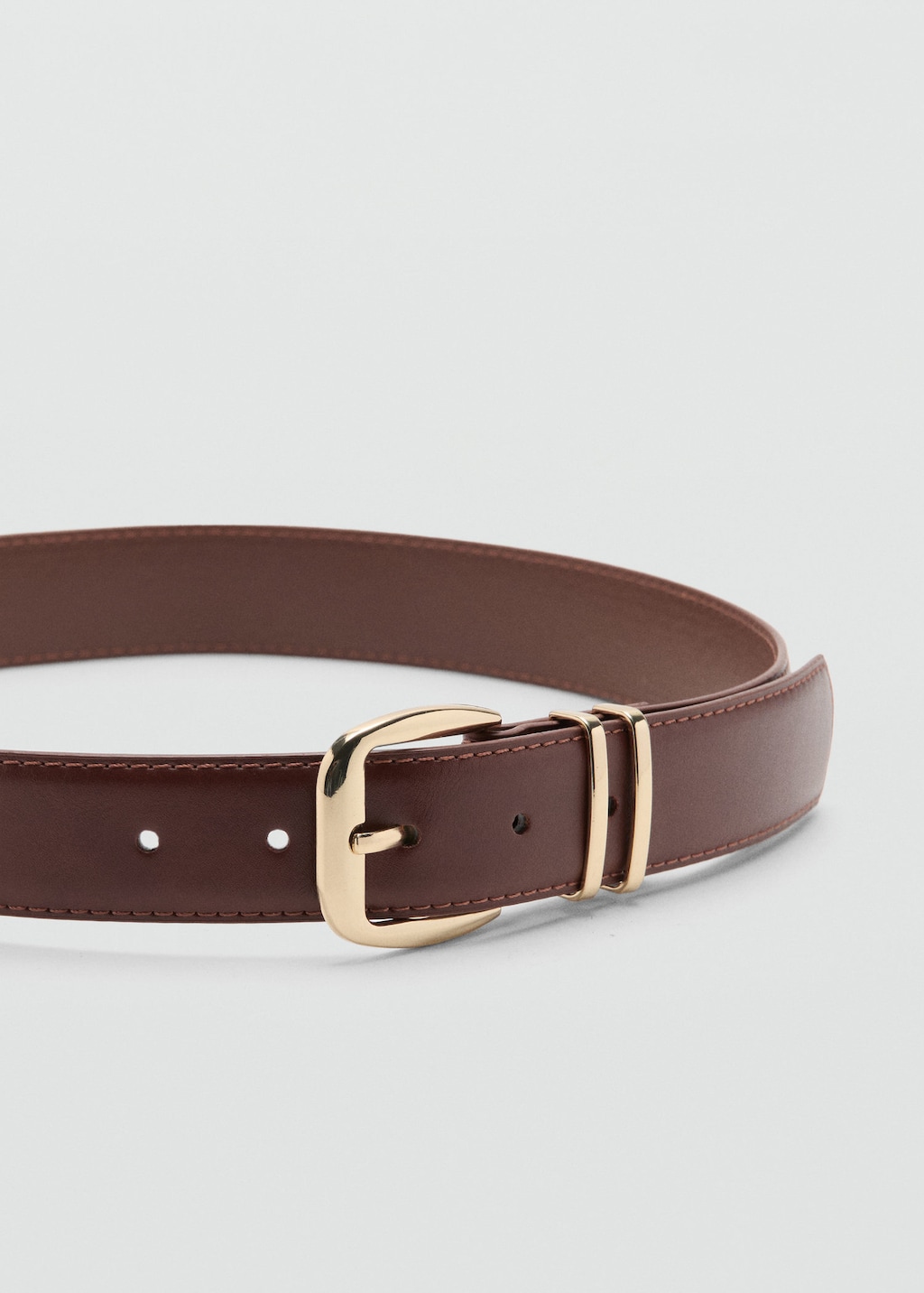 Mango Square Buckle Belt Brown
