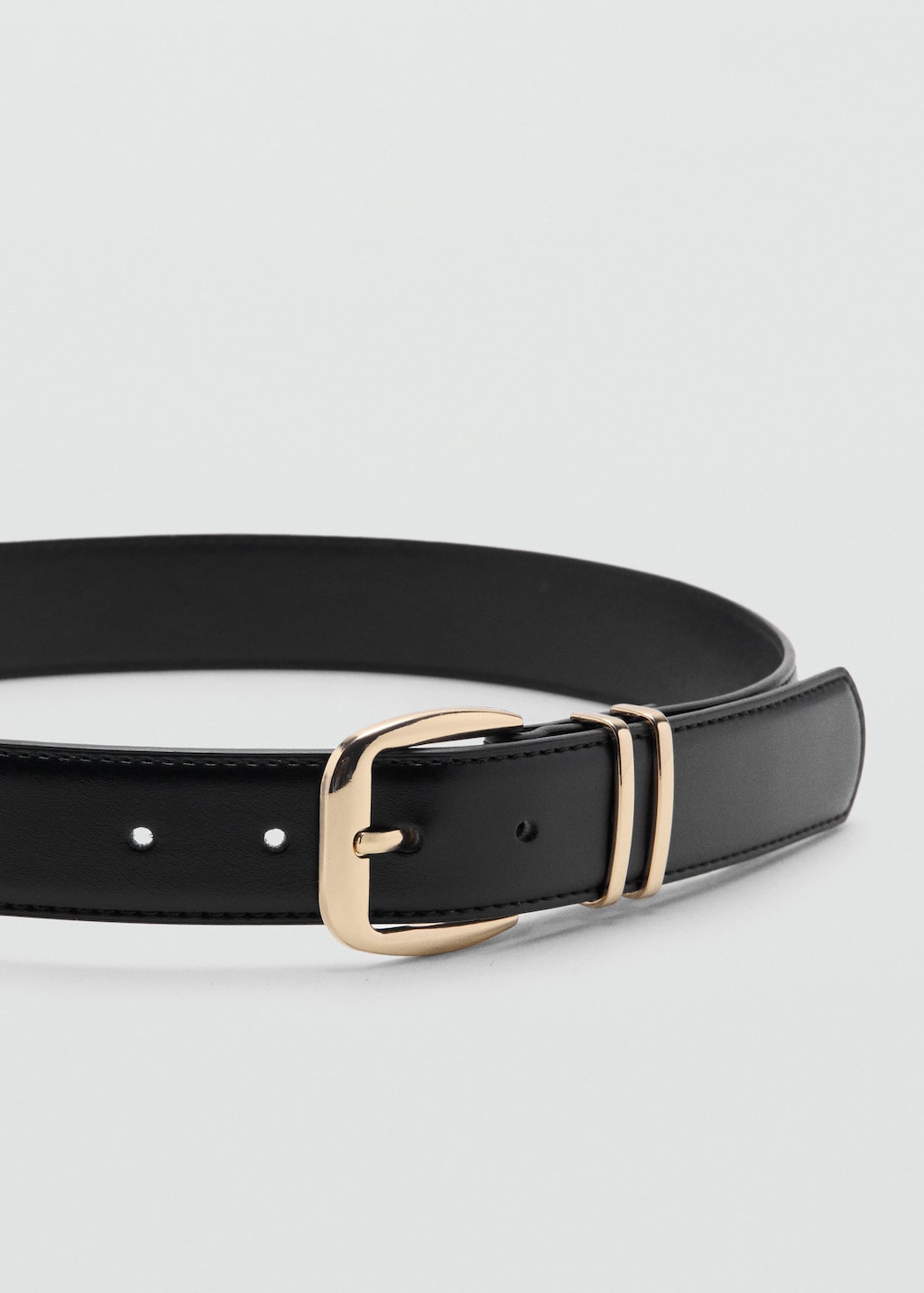 Mango Square Buckle Belt Black