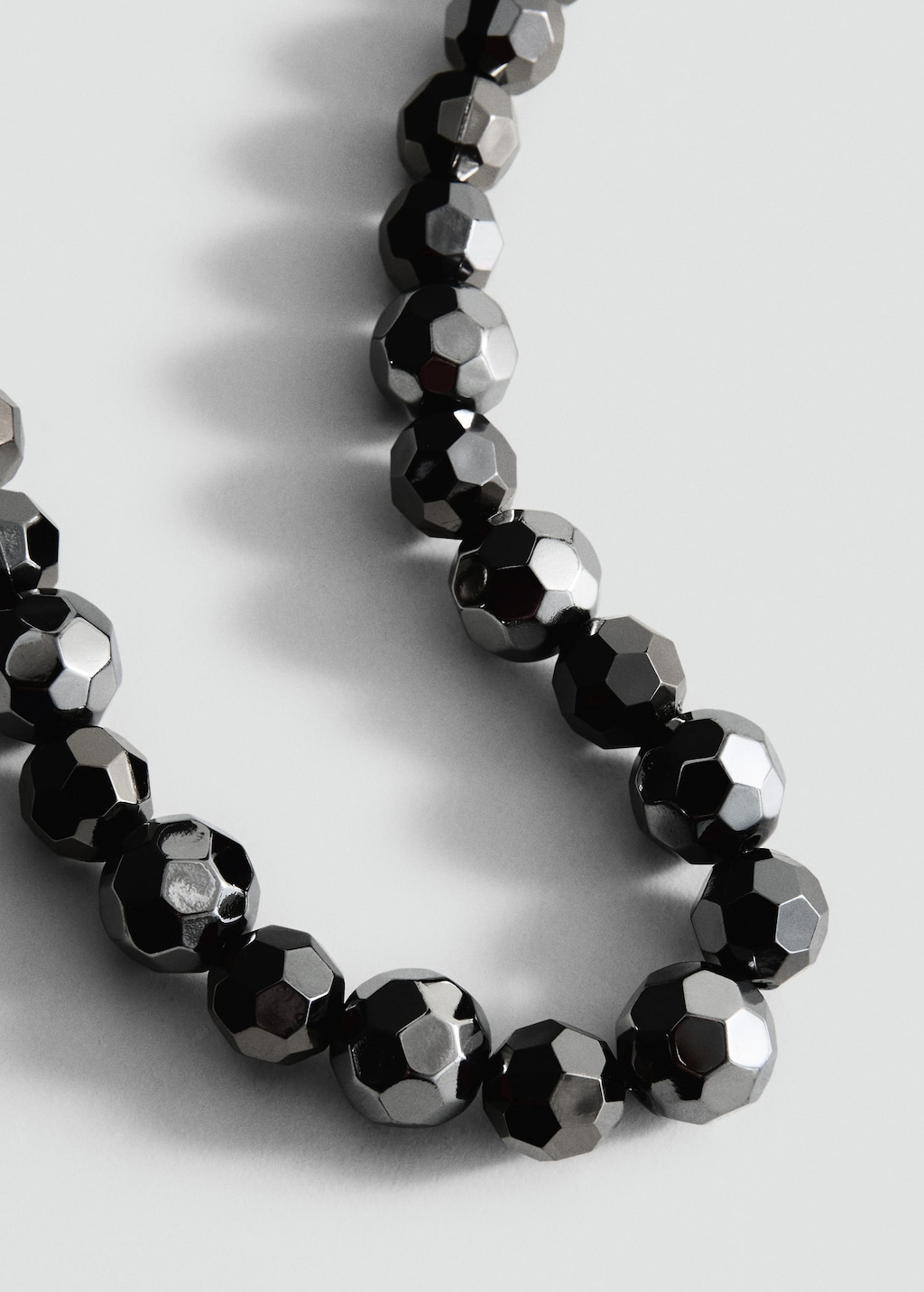 Mango Geometric Spheres Necklace Silver In Black