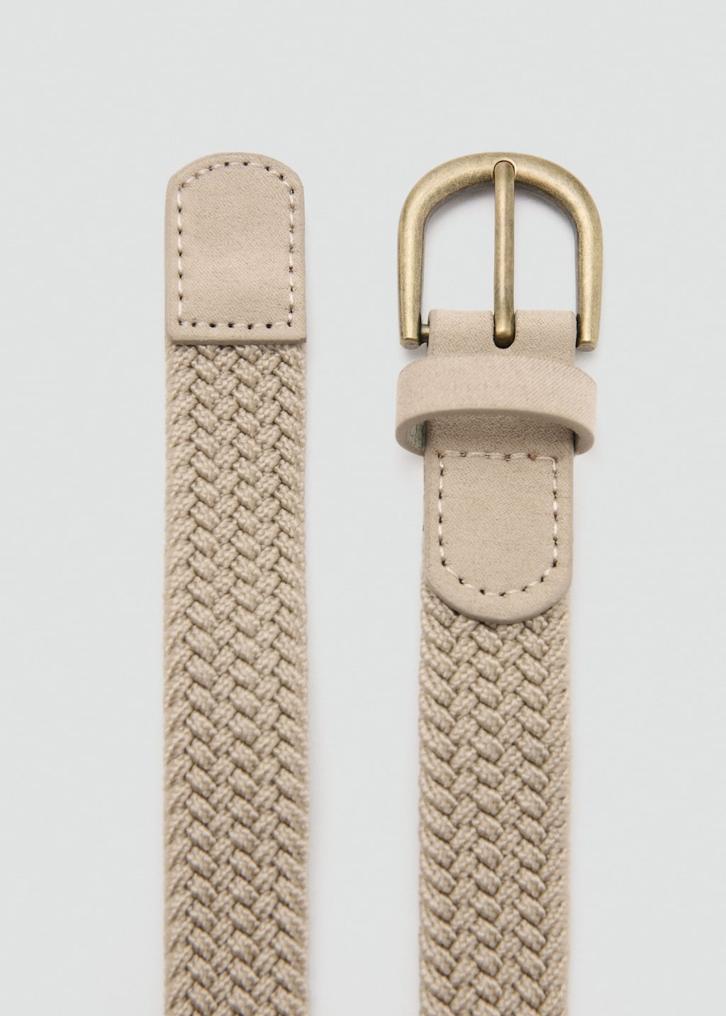 Mango Kids' Braided Belt Sand In Brown
