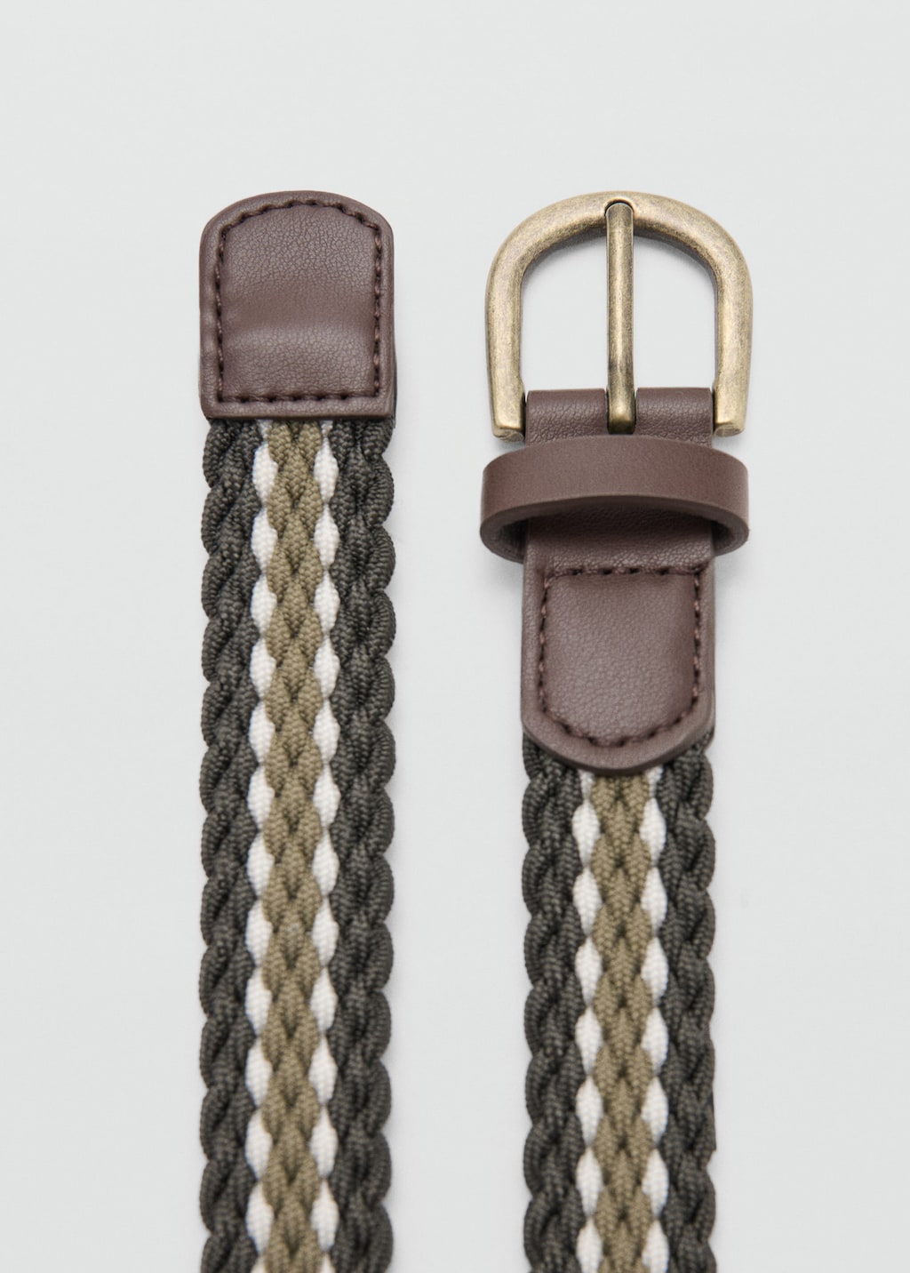 Mango Kids' Braided Belt Khaki In Brown