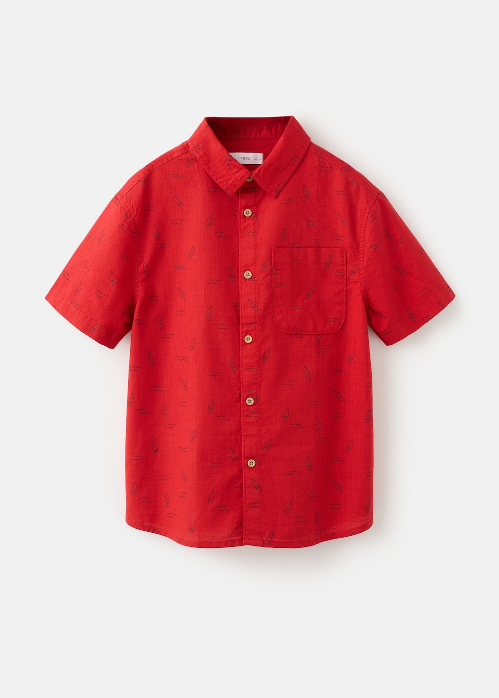 Mango Kids' Printed Short-sleeved Shirt Red In Purple