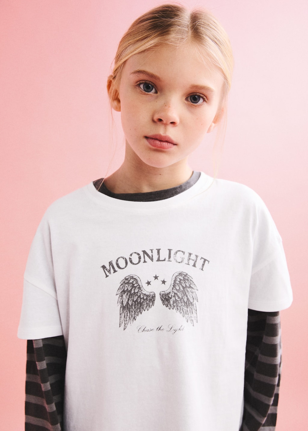 Mango Kids' 100% Cotton Printed T-shirt Off White