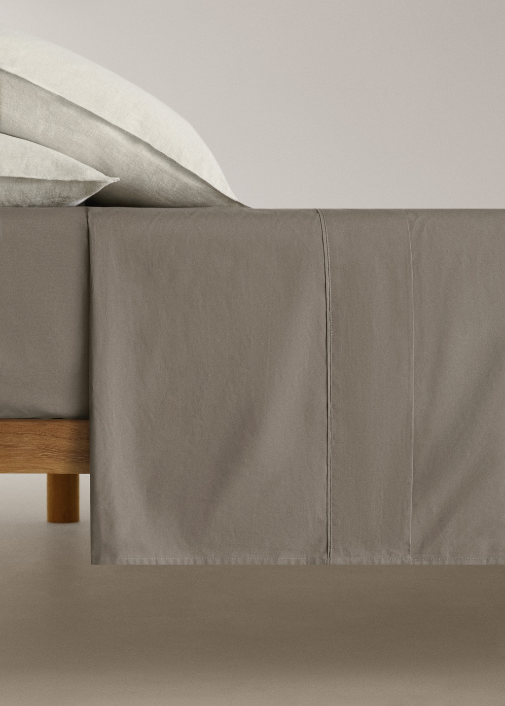 Mango Drap Plat Percale De Coton 300 Fils Lit 150/160 Cm Café - Home - Lit 150/160 Cm -  Home In Brown