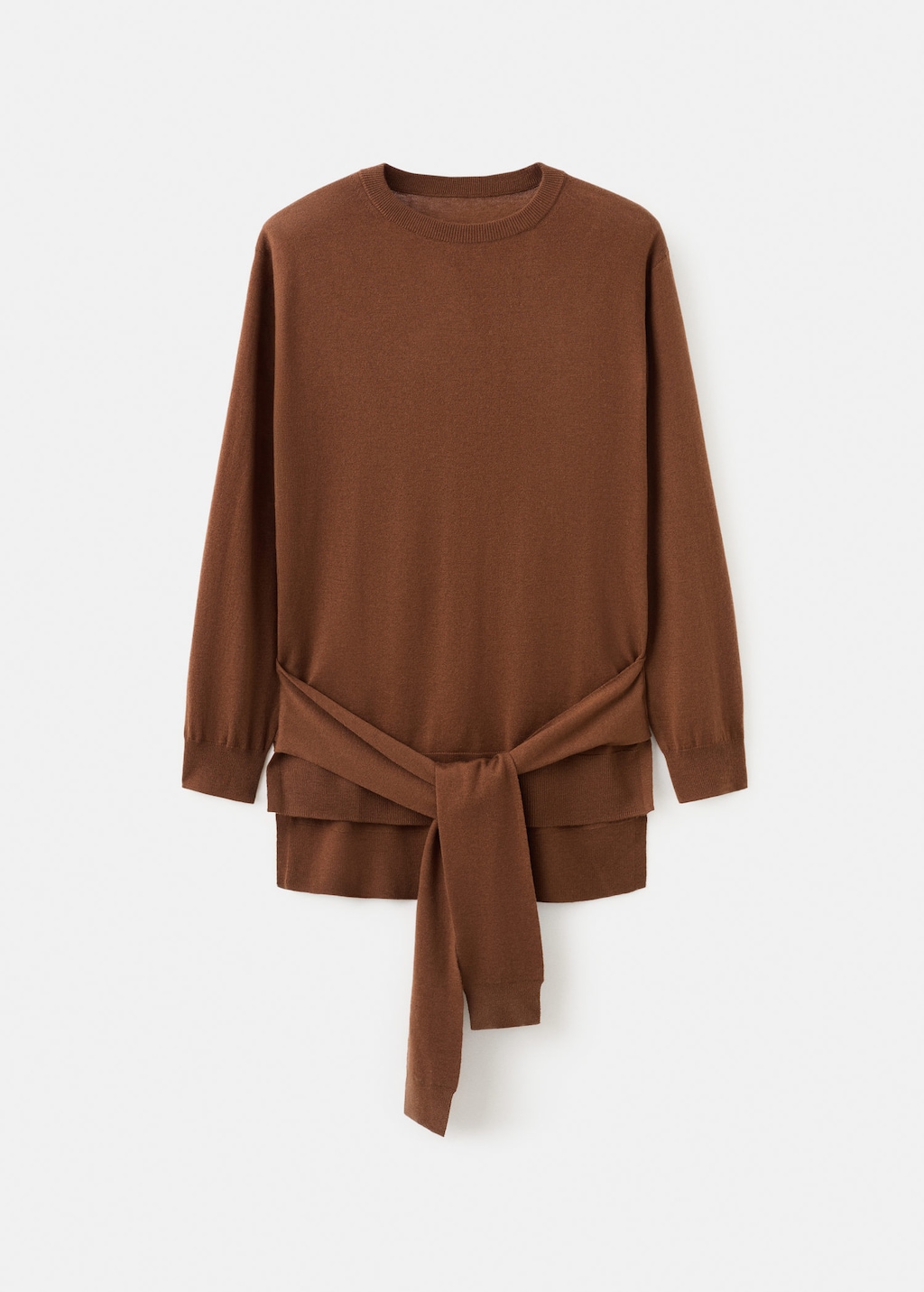 Mango Wool Blend Knot Sweater Caramel In Brown