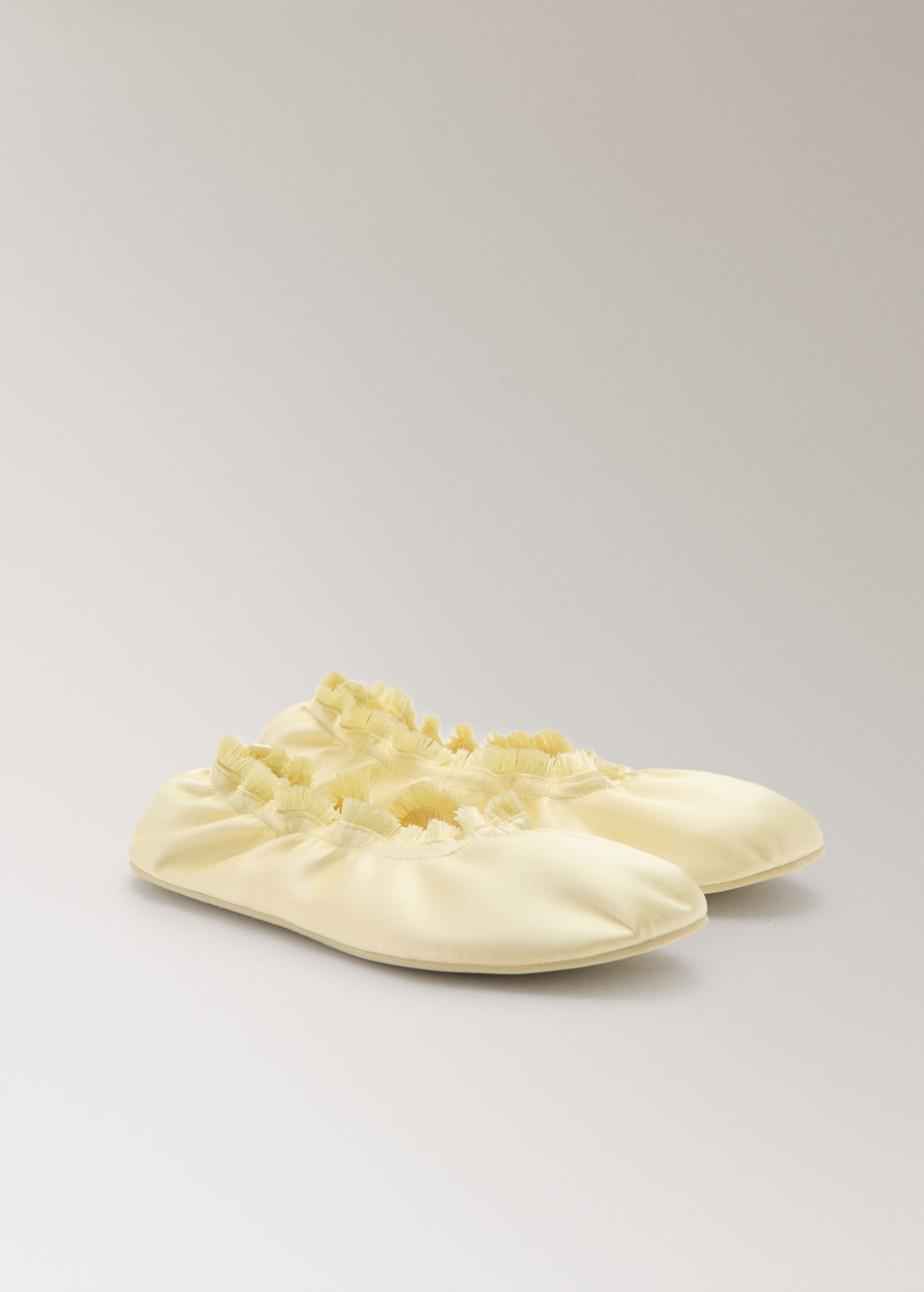 Mango Ballerines Satinées Caoutchouc Jaune Pastel - Femme - 41 -