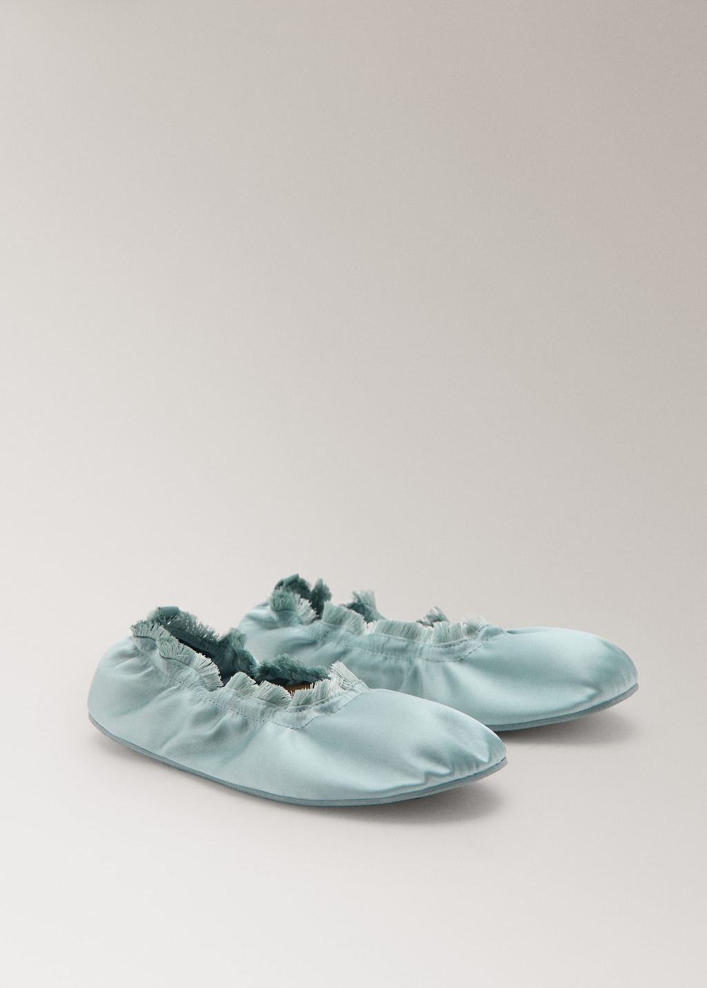 Mango Ballerines Satinées Caoutchouc Bleu - Femme - 41 -  In Blue