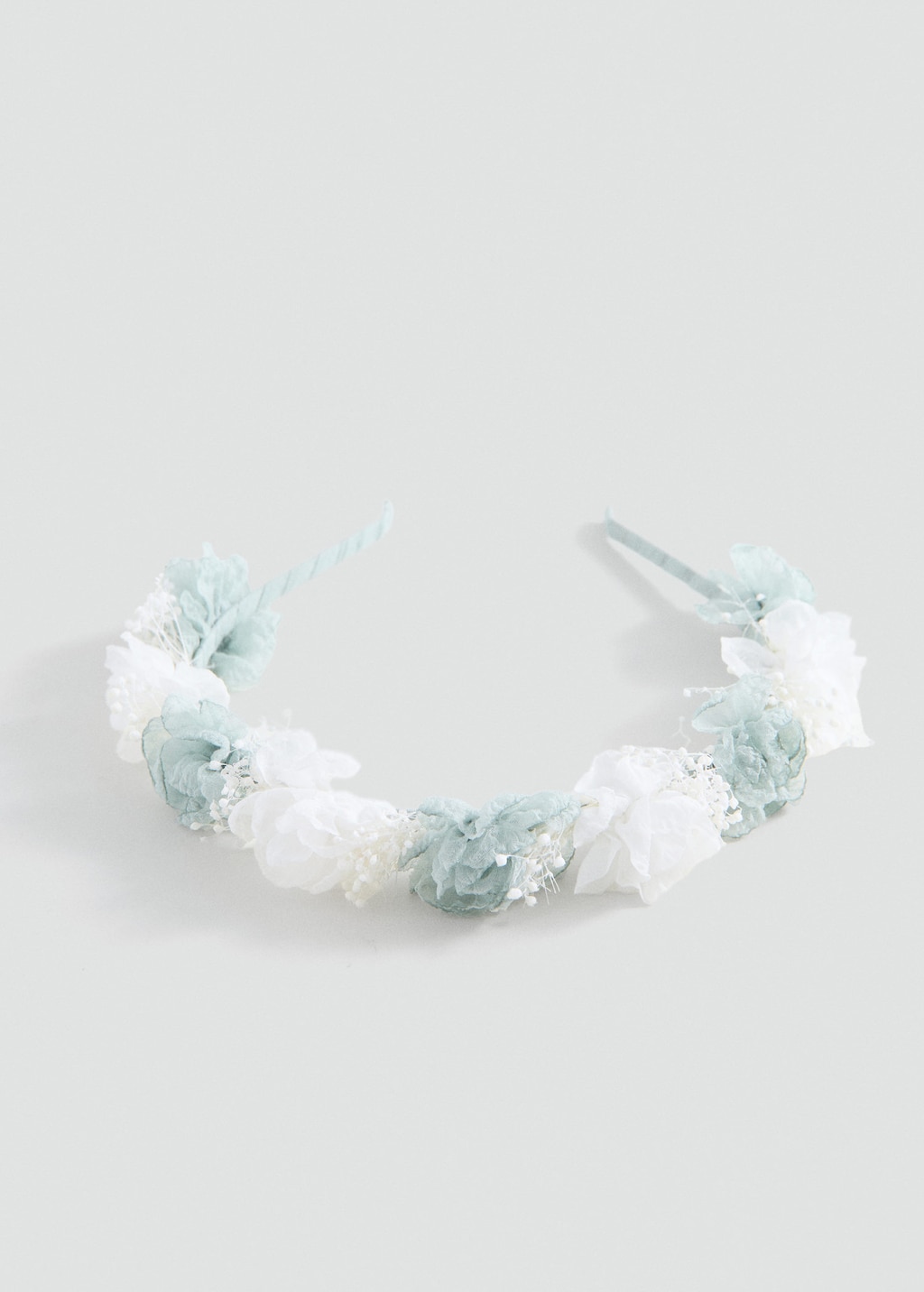 Mango Kids' Floral Headband With Combined Colours Aqua Green