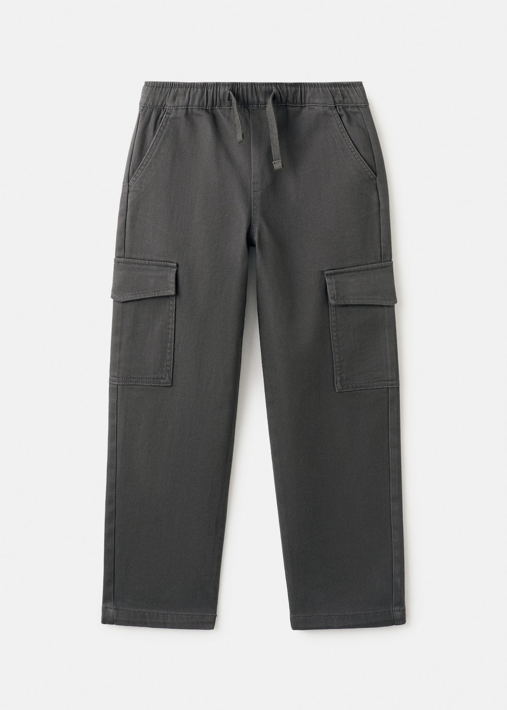 Mango Kids' Cotton Cargo Trousers Charcoal In Gray