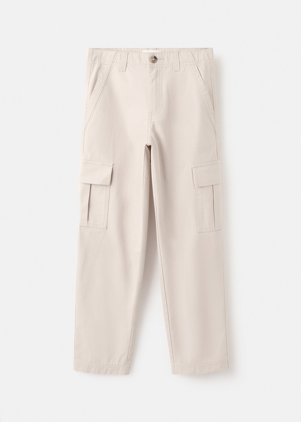 Mango Kids' Cotton Cargo Trousers Ice Grey In Brown