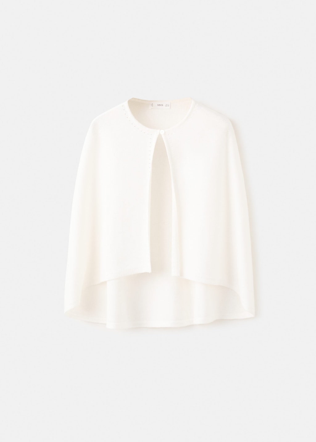 Mango Kids' Knitted Cape With Lace Details Off White In Multi